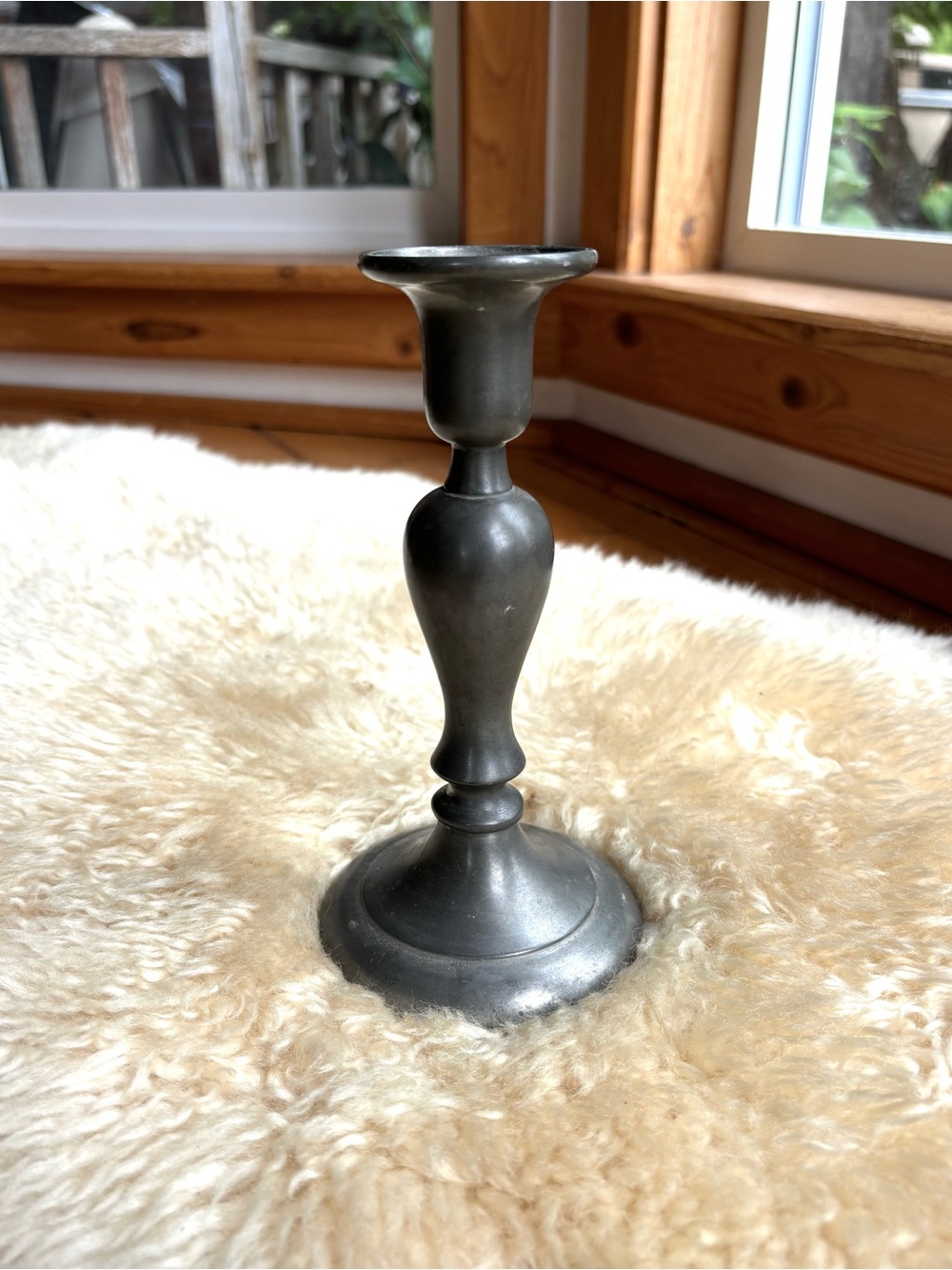 Vintage Dutch Pewter Candlestick